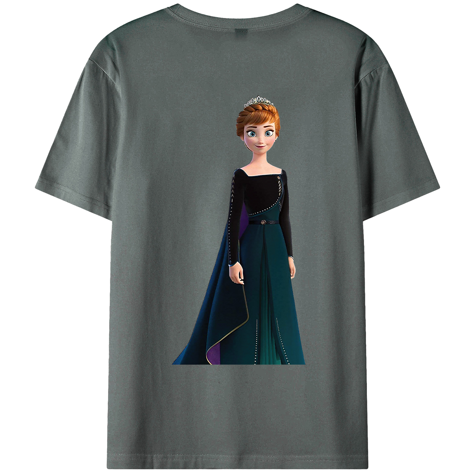 （画像用） アナと雪の女王 アンナ エルサ Frozen Anna Elsa 綿100％ メンズ半袖Tシャツ（バックプリント） 通気性